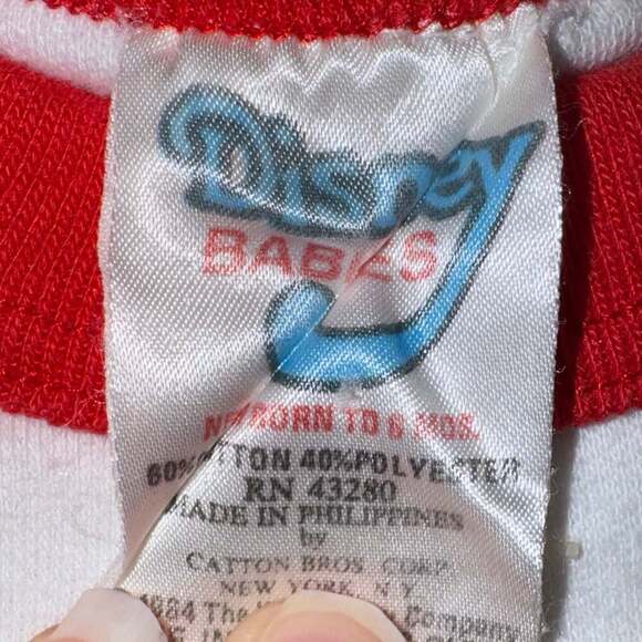 VTG Disney Babies 1984 Mickey Mouse Pluto Fishing One Piece Size 0-6 months - Picture 2 of 5